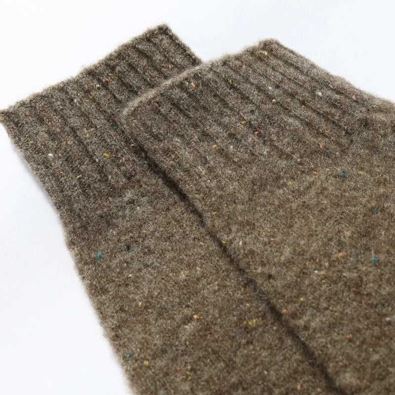 Wool Crew Neck Long-Sleeved Colorful Pullover