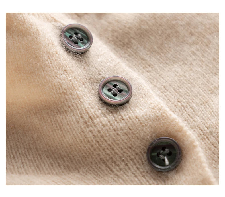 Cashmere Slim-Fit Turtleneck Long-Sleeved Cardigan