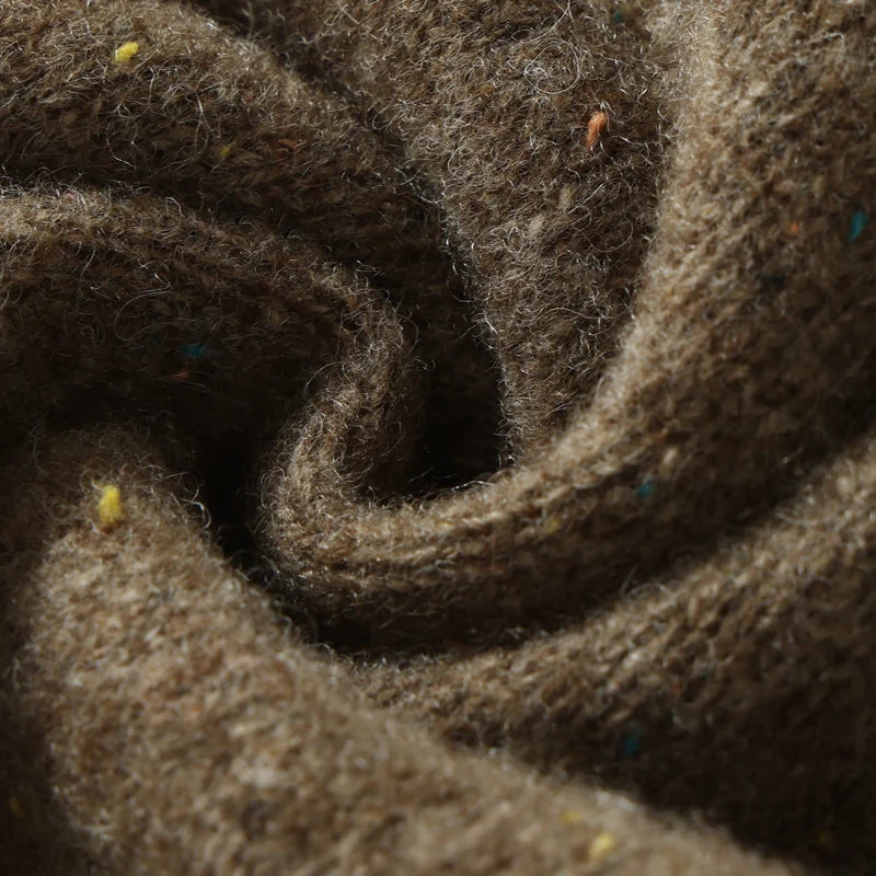 Wool Crew Neck Long-Sleeved Colorful Pullover