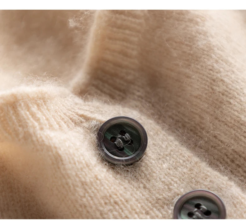 Cashmere Slim-Fit Turtleneck Long-Sleeved Cardigan